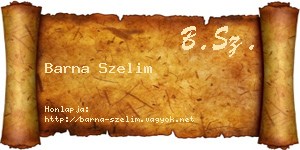Barna Szelim névjegykártya
